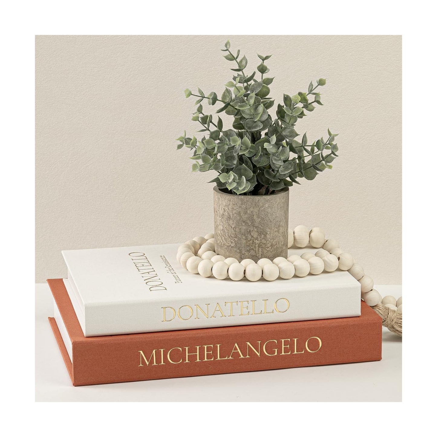 Aesthetic Faux Books / Beige-terracotta / Set of 2