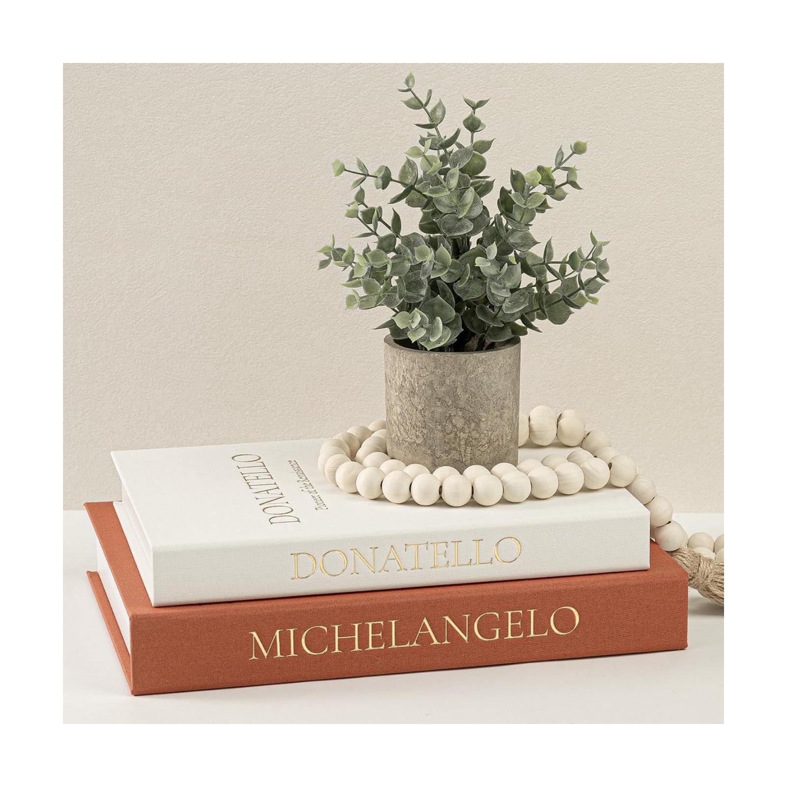 Aesthetic Faux Books / Beige-terracotta / Set of 2