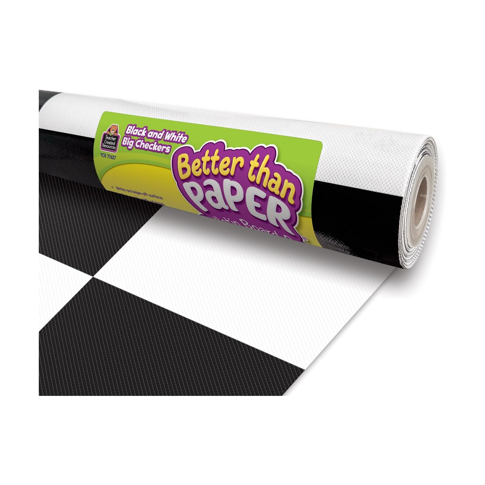 White Big Checkers Better Than Paper Bulletin Board Roll / Black