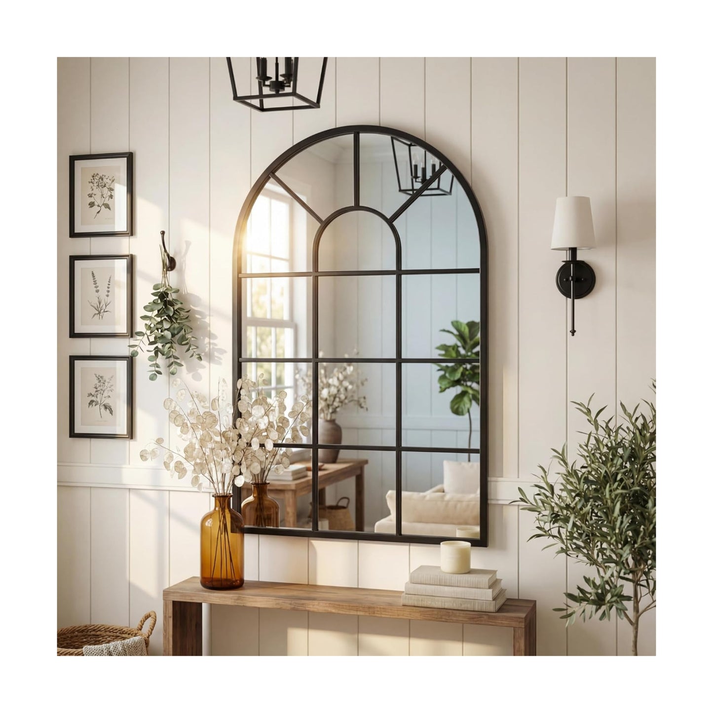 Farmhouse Decorative Wall Mirrors / Black / 32"L x 20"W