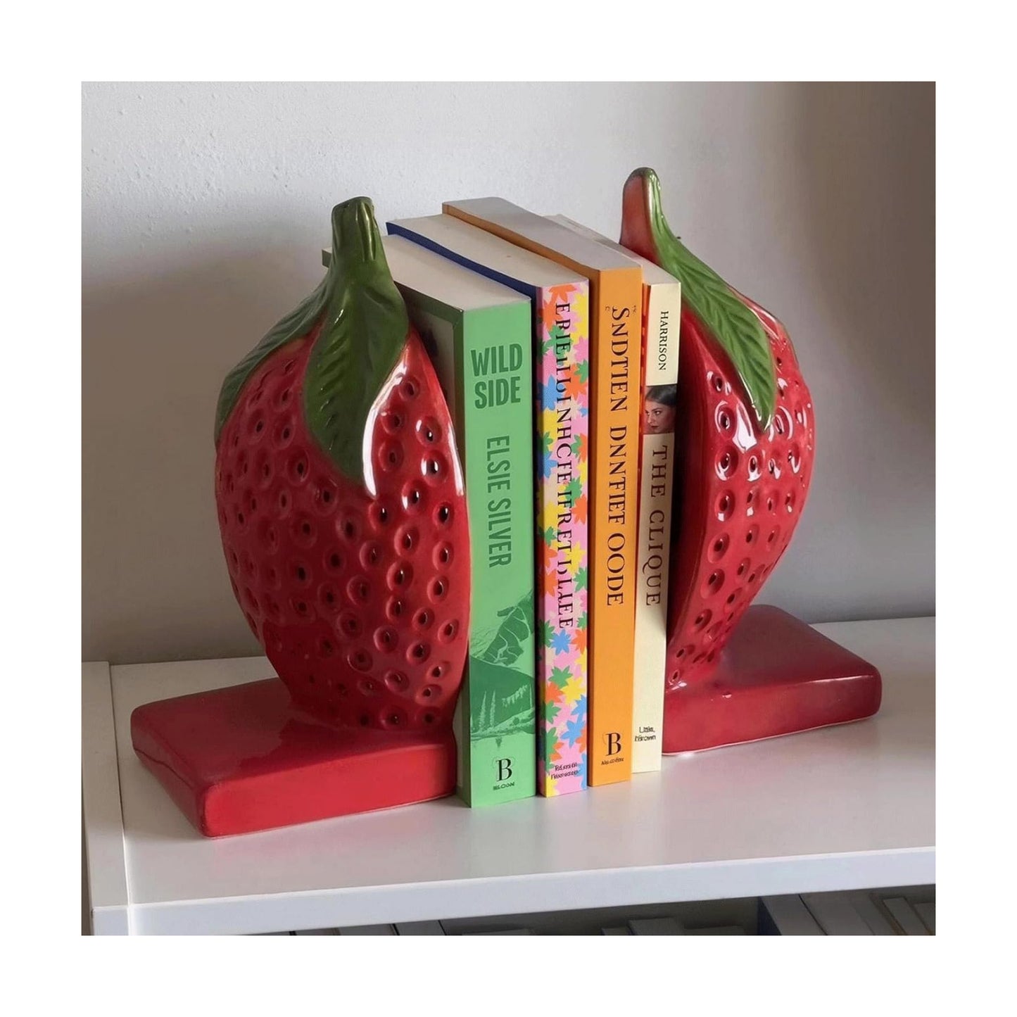 Resin Book Ends / Strawberry Decorative Bookends
