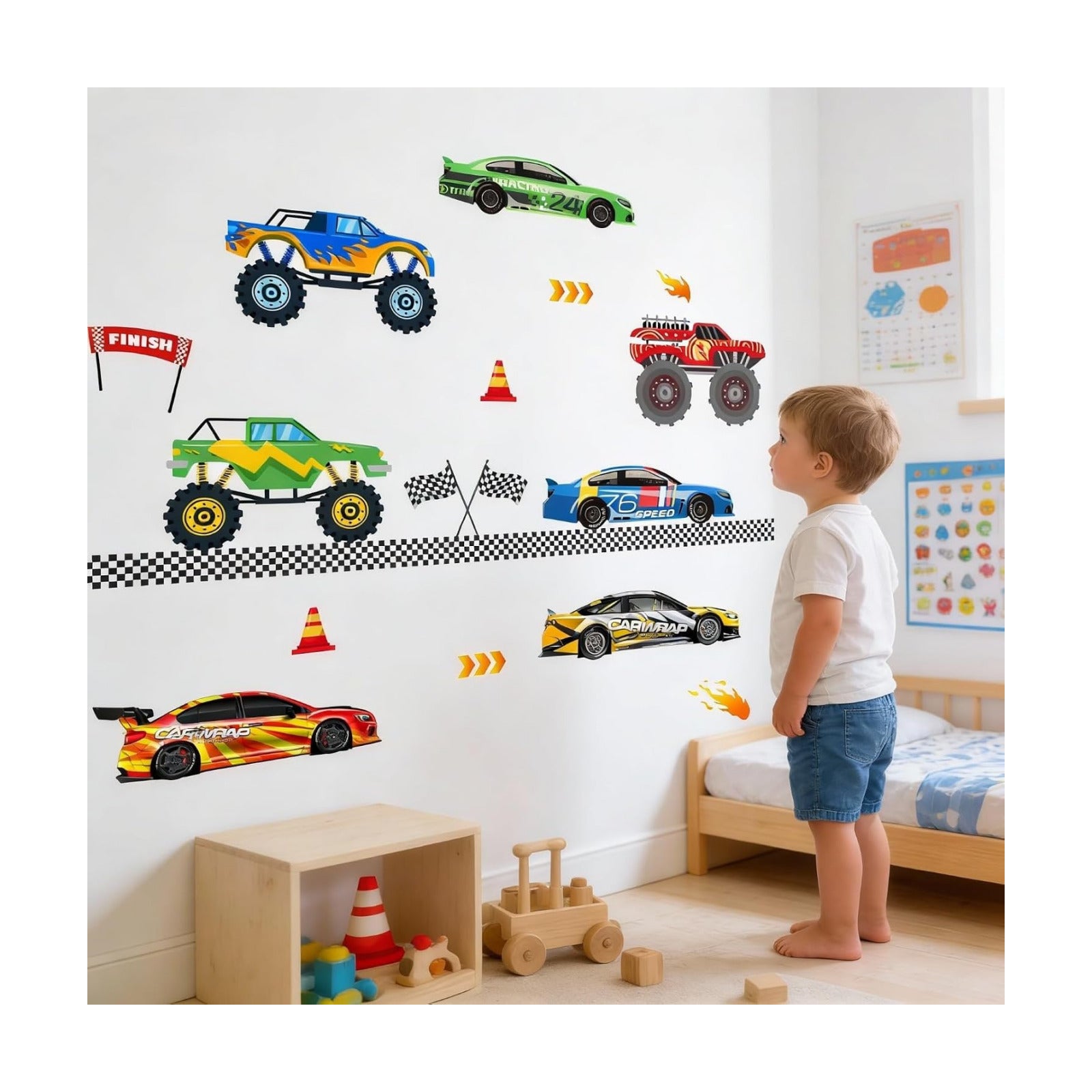 Car Wall Decals for Boys Kids / Race Car A