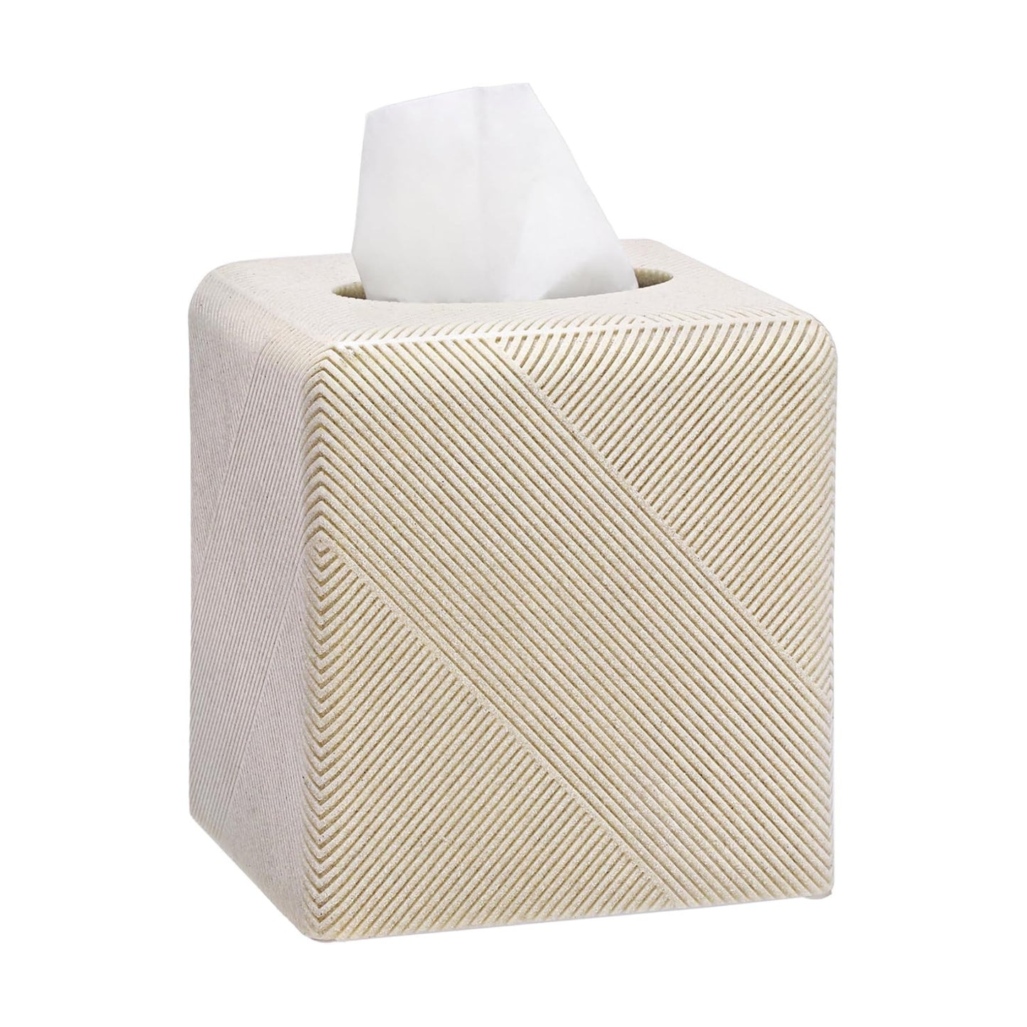 Twill Texture Tissue Box Cover Square / Beige