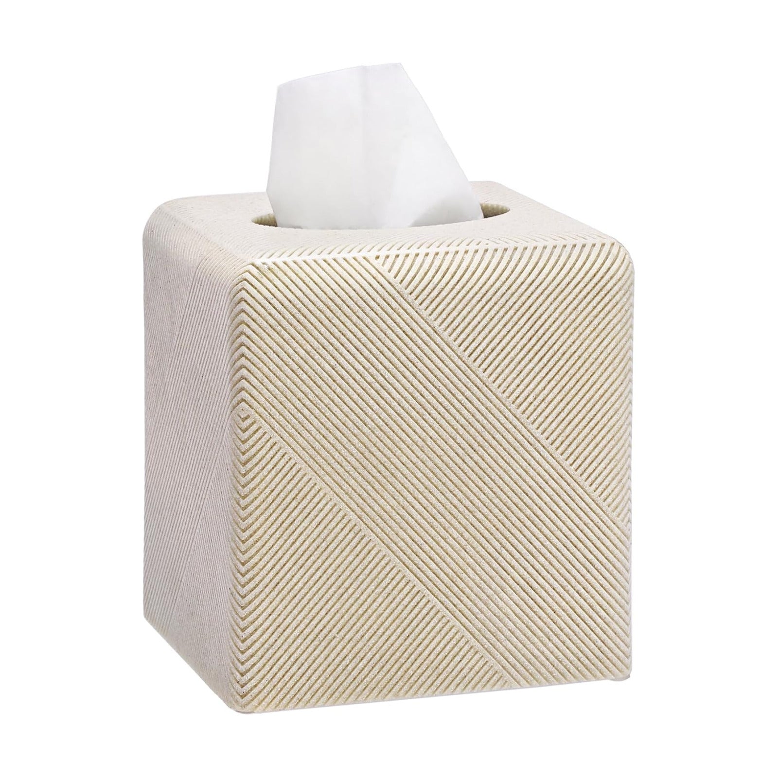 Twill Texture Tissue Box Cover Square / Beige