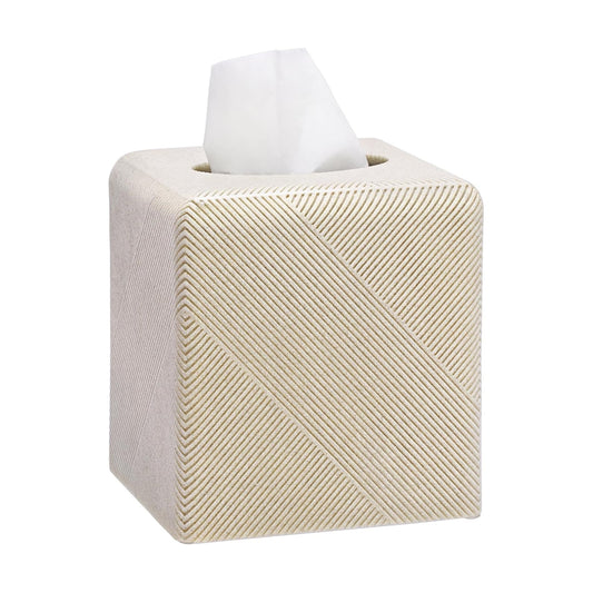 Twill Texture Tissue Box Cover Square / Beige