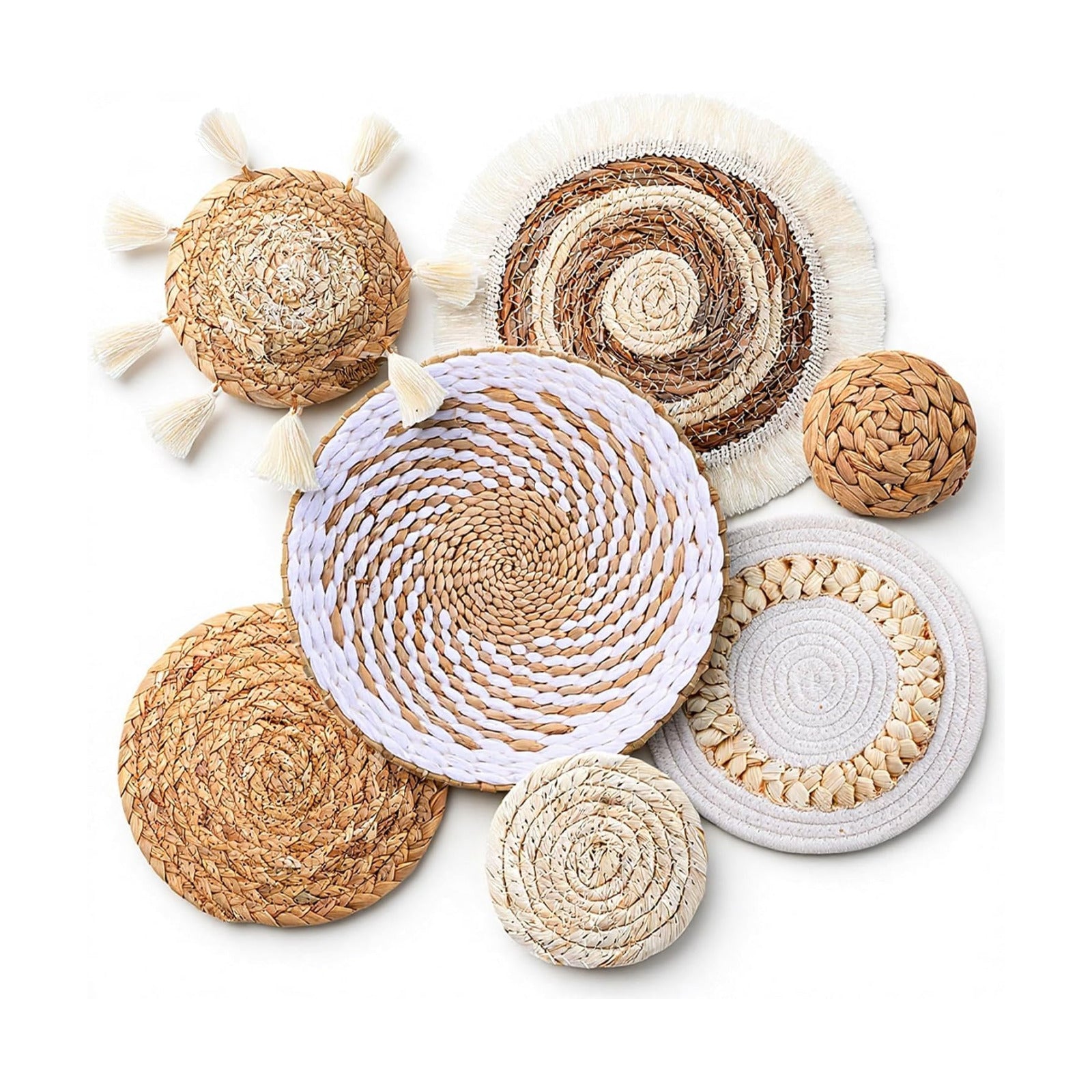 Boho Wall Basket Decor / Set of 7