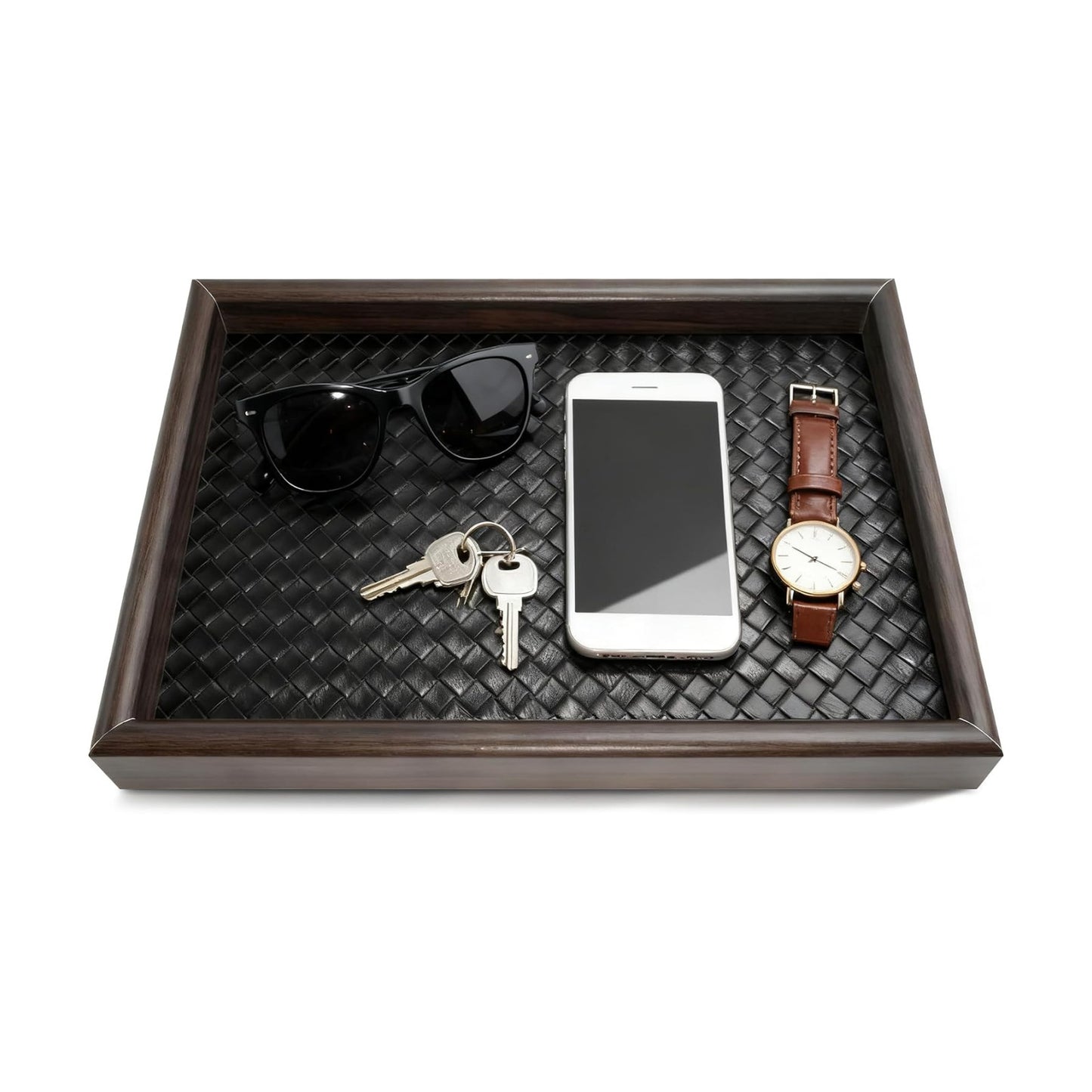 Wooden Valet Tray Desk Organizer