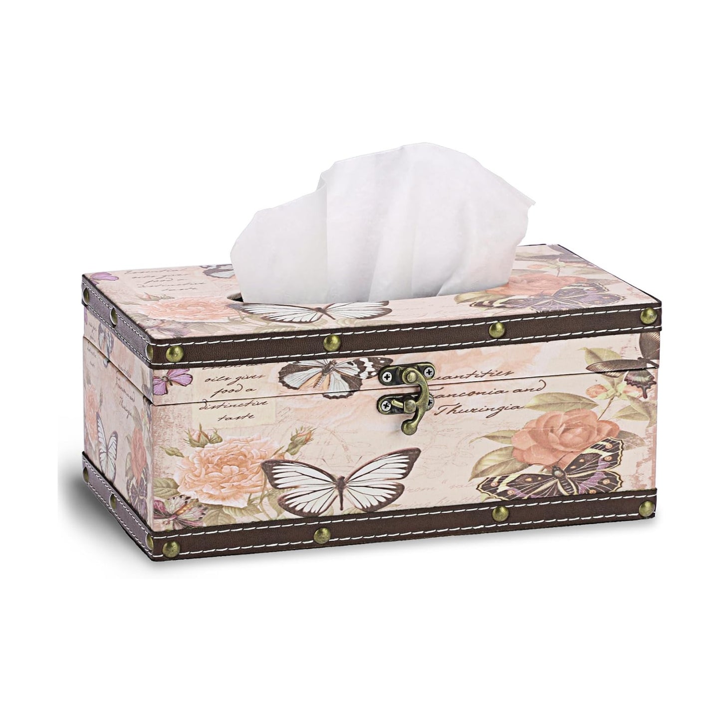 Vintage Tissue Box Cover / Pink / Medium