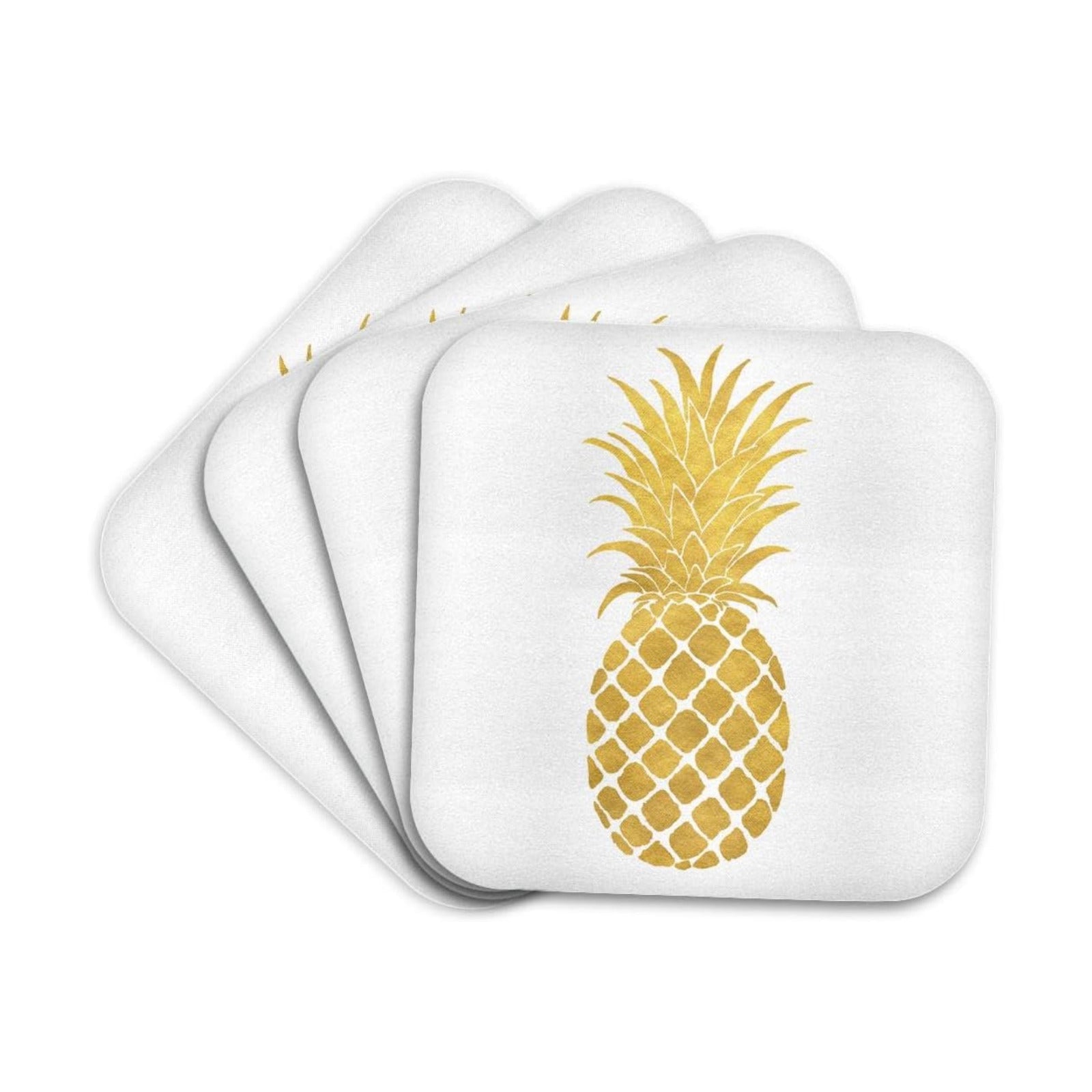 Picturing Glitz Pineapple Coasters / Cork Coasters / Gold / Set of 4