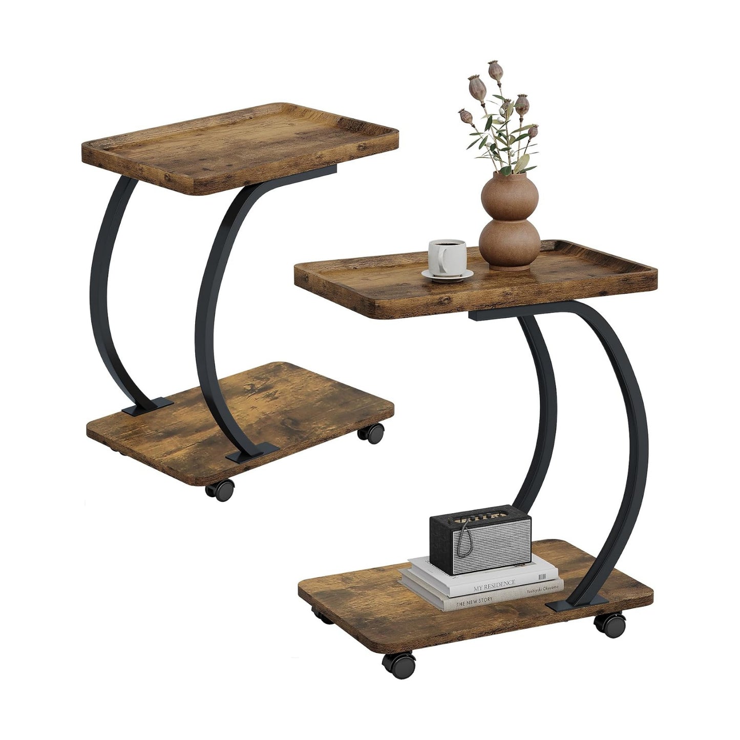 Wood Bedside Snack Couch Table / Set of 2
