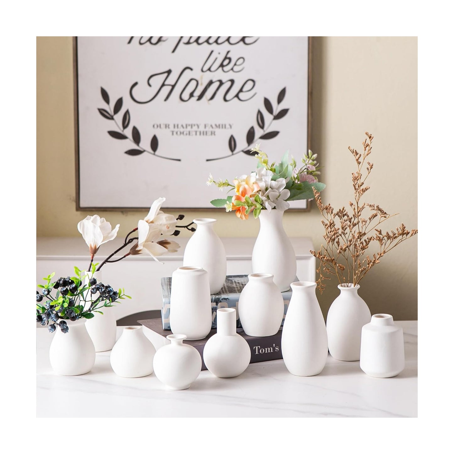 Ceramic Bud Vase / White / Set of 12