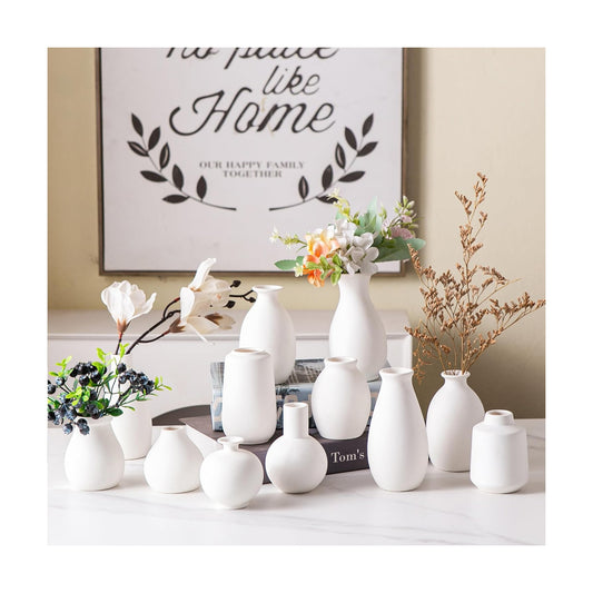 Ceramic Bud Vase / White / Set of 12