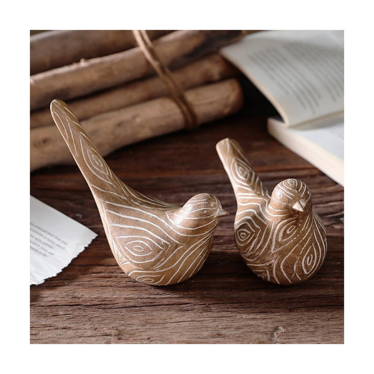 Bird Statues Home Decor / A Set