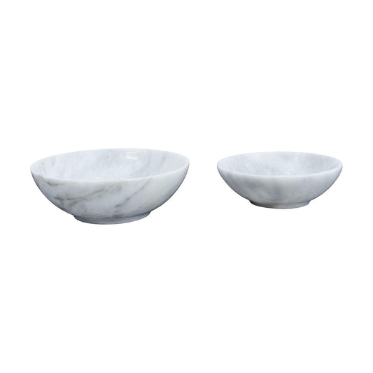 Ring Holder & Food Bowl for Snacks / White Gray - 5" & 6" Inch / 6 Inch / Set of 2