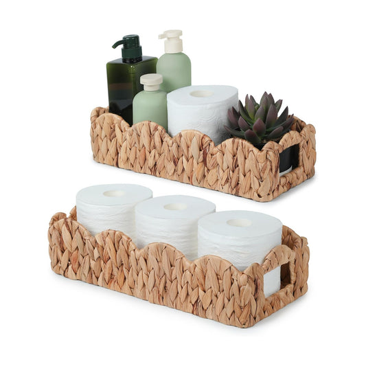 Scalloped Baskets / Toilet Paper Basket / Set of 2