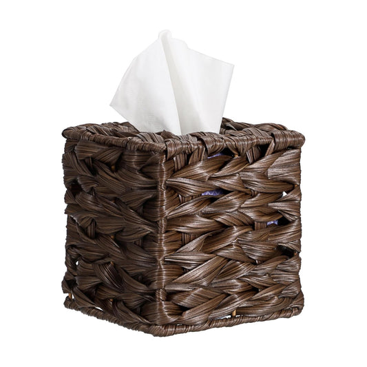Wicker Tissue Box Cover / Coffee
