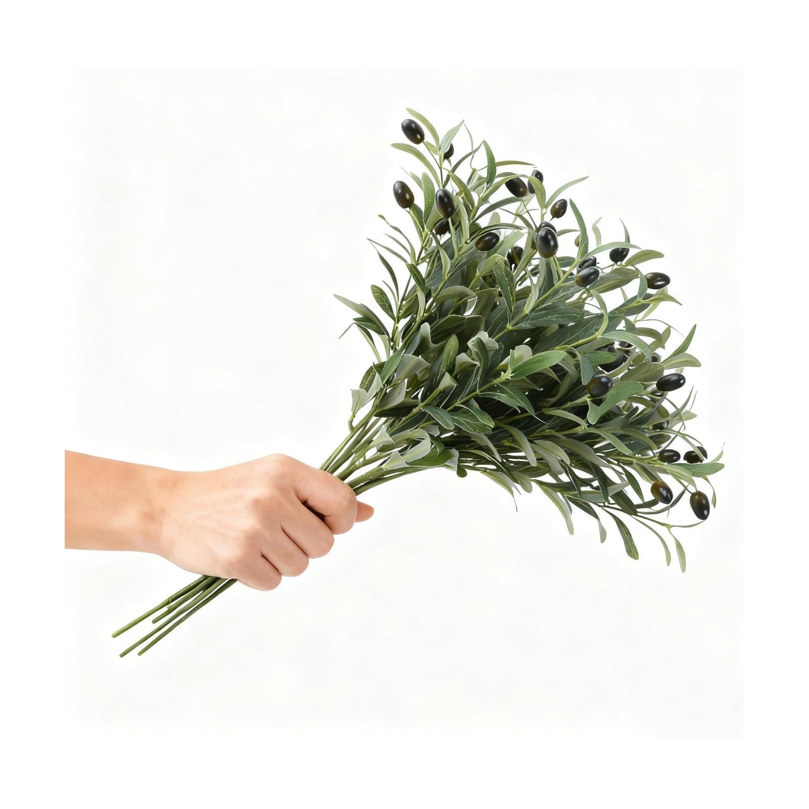 Faux Olive Branches / Green / 18.5 Inch / Set of 5