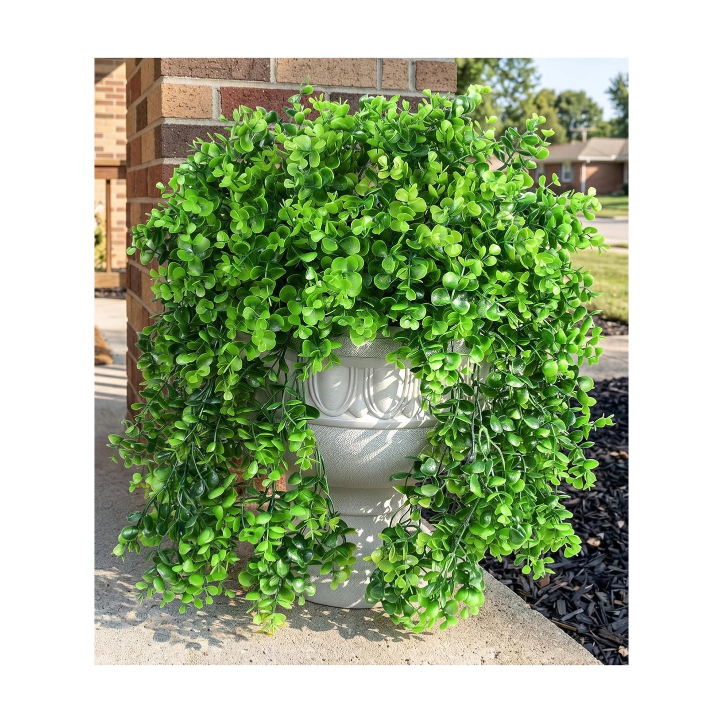 Faux Outdoor Plants Fake Hanging Plants / Eucalyptus Vine - Green / Set of 2