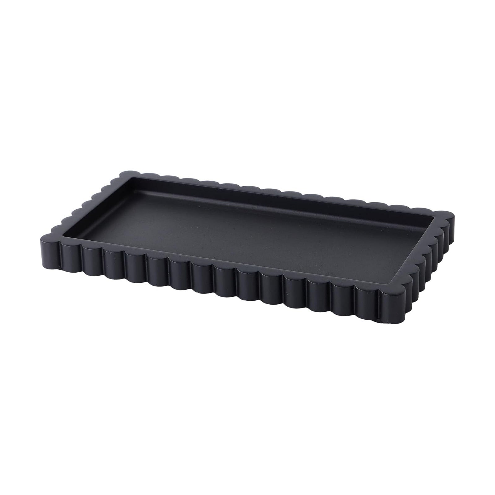 Scalloped Bathroom Vanity Tray for Countertop- Small Concrete Modern Industrial Minimalist Counter