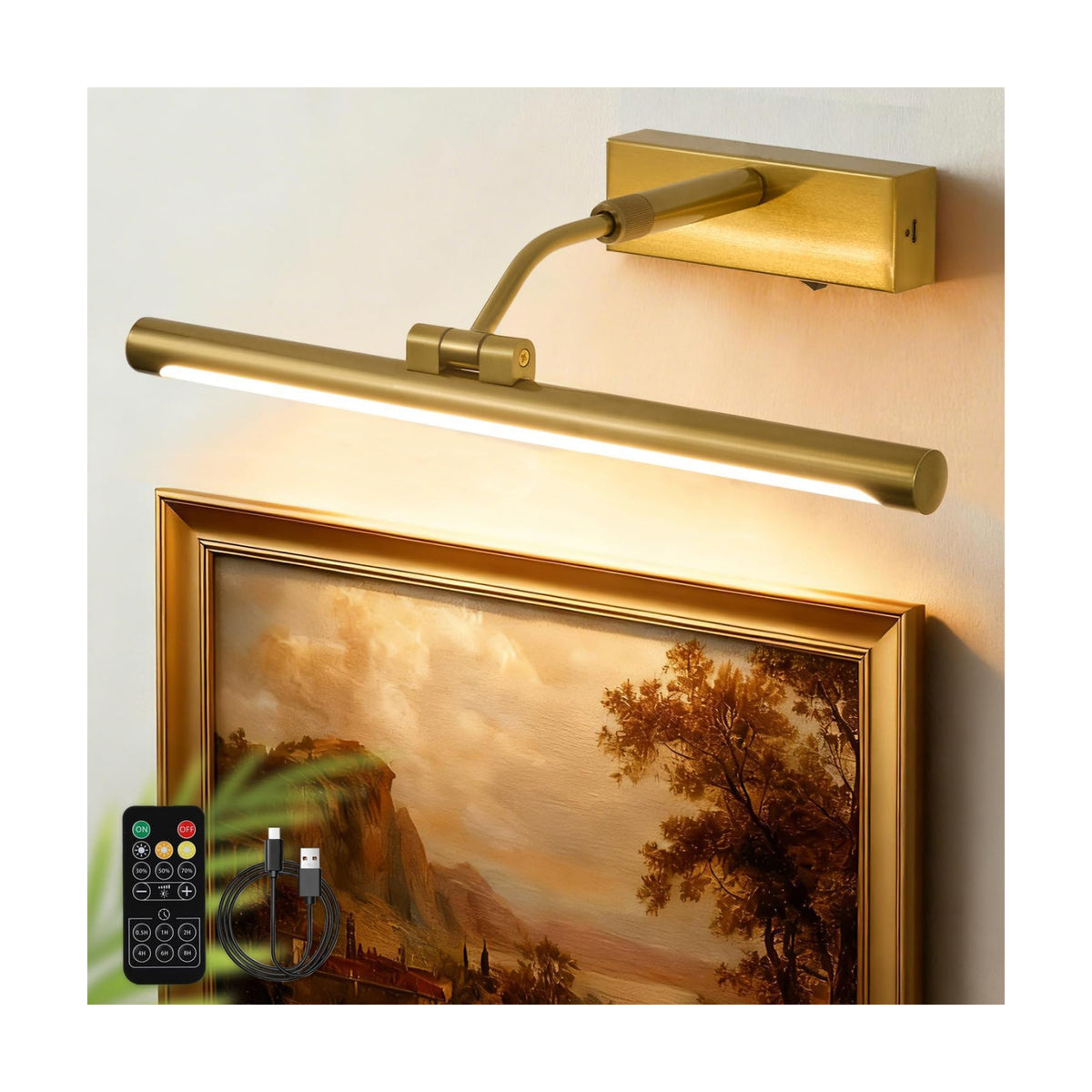 Picture Lights for Wall Battery Operated,16 Inch Wireless Rechargeable Art Lights for Pictures,3CCT Dimmable