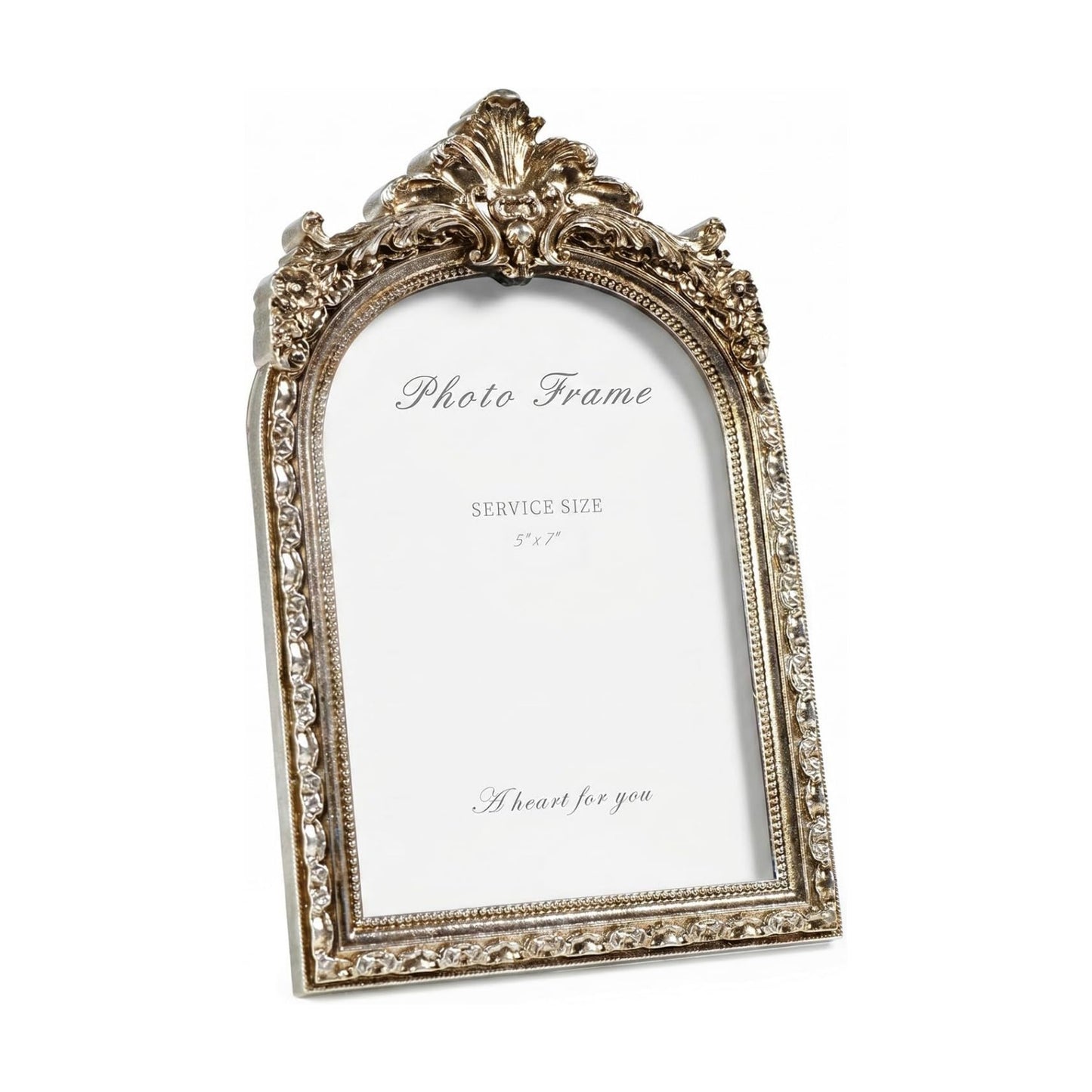 Vintage Silver Picture Frame / Silver Arch / 5 x 7