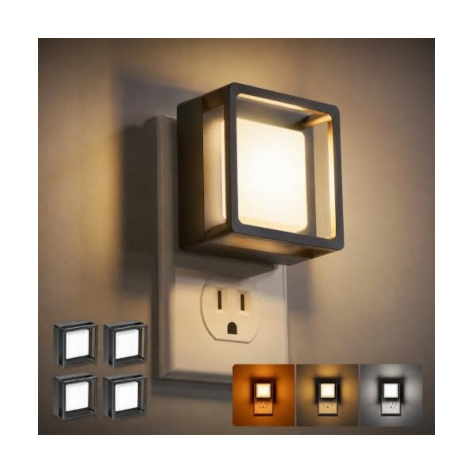 DORESshop LED Night Light,Night Lights Plug Into Wall [4 Pack],3CCT