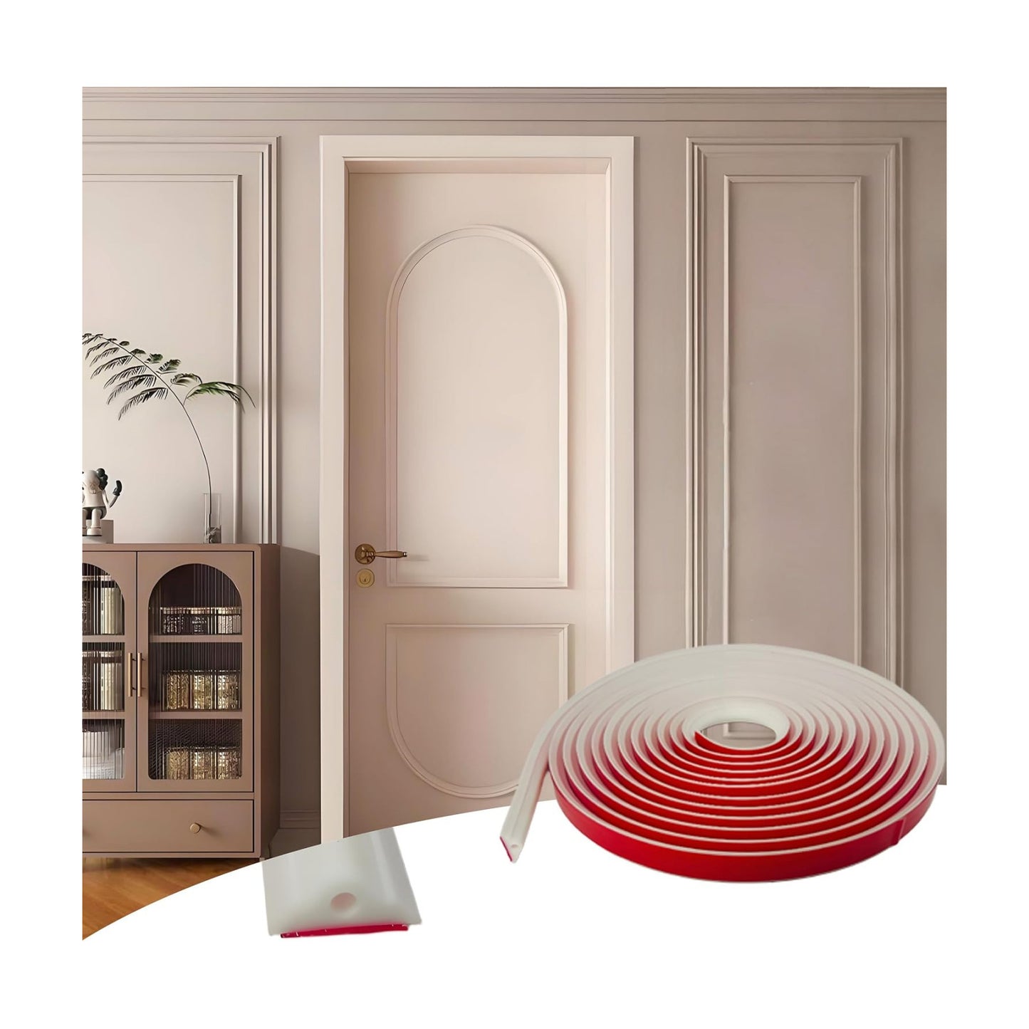 Flexible Self Adhesive TPE Molding for Door Frame / Matte White / 20FT x 0.78 / 20 Inch