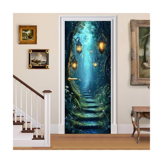3D Door Stickers / Forest Trail -1 / 30.3" W x 78.7" H
