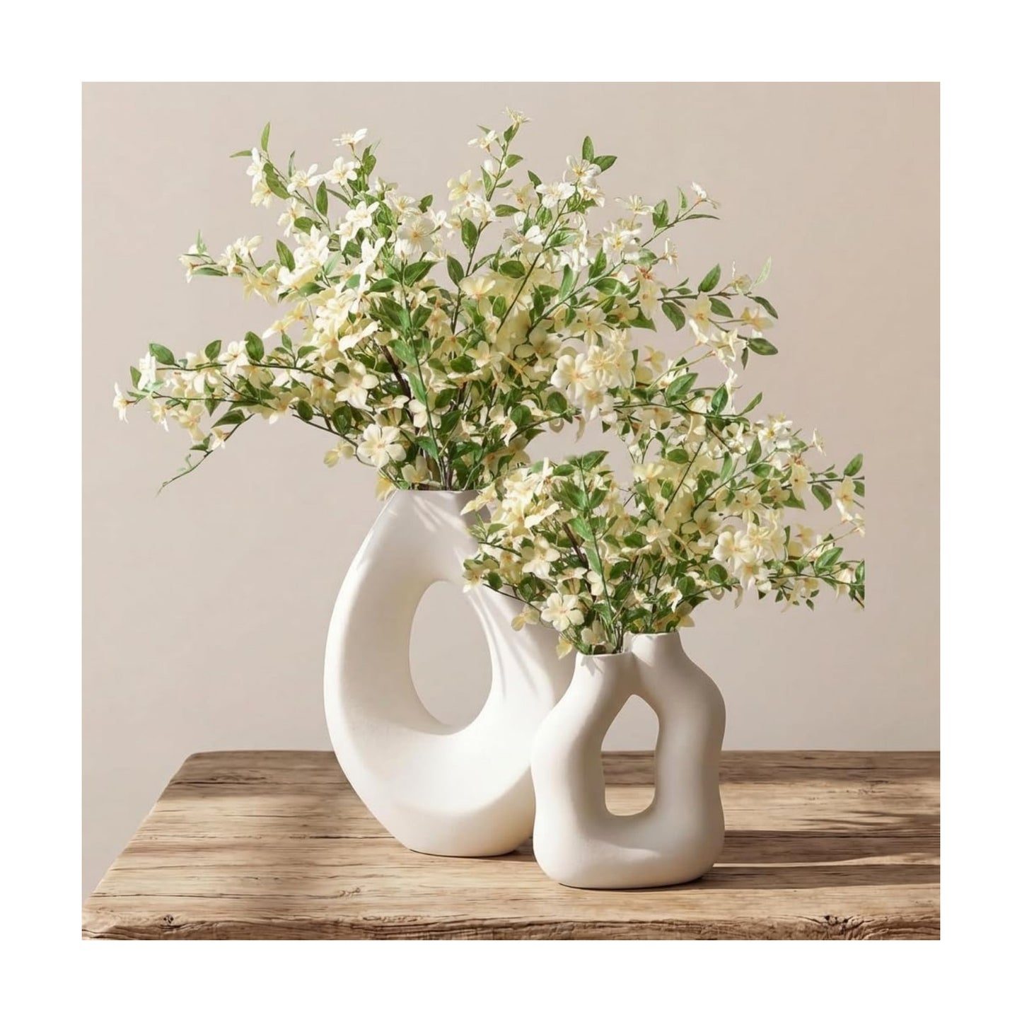 Ceramic Vase / Modern Donut Vases for Nordic Minimalist Boho Home Decor / Set of 2