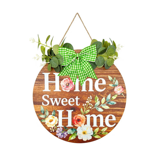 Home Sweet Home Wooden Welcome Sign for Front Door Decor Sign Hanging Home Porch Wall Decor / Brown