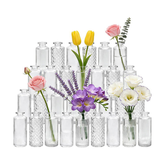 Glass Bud Vases / Clear / Set of 30
