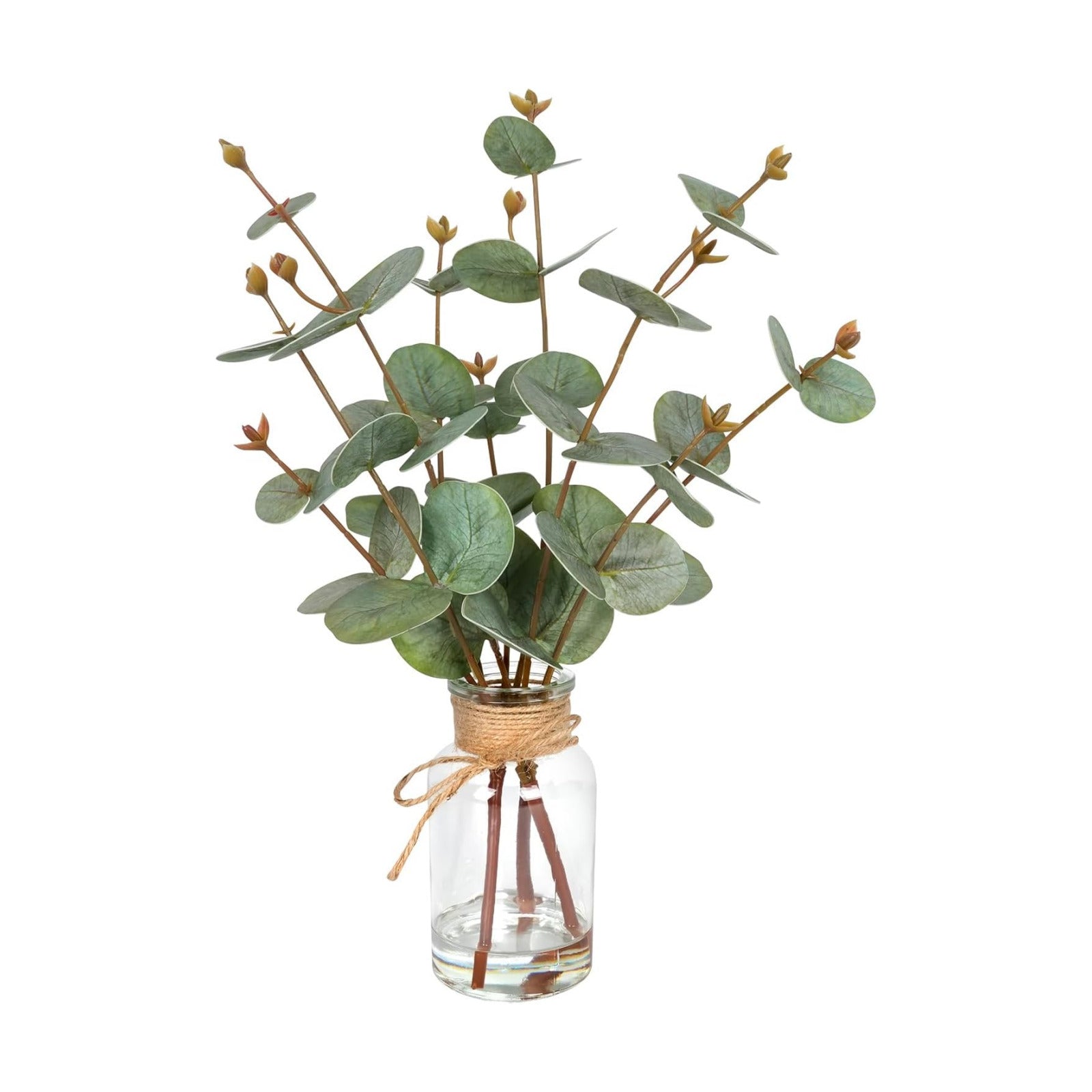 Faux Eucalyptus Stems in Vase / Green Eucalyptus