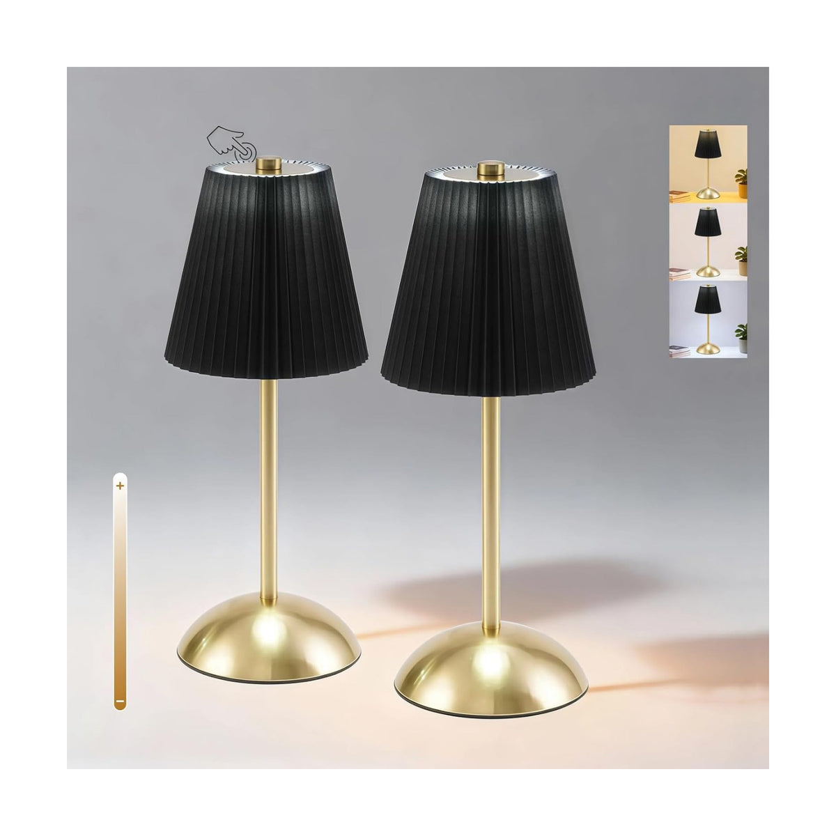 2-Pack Cordless Table Lamps Rechargeable, Battery Mini LED Lamps | Small Wireless Lamps for Tables, Restaurant Table