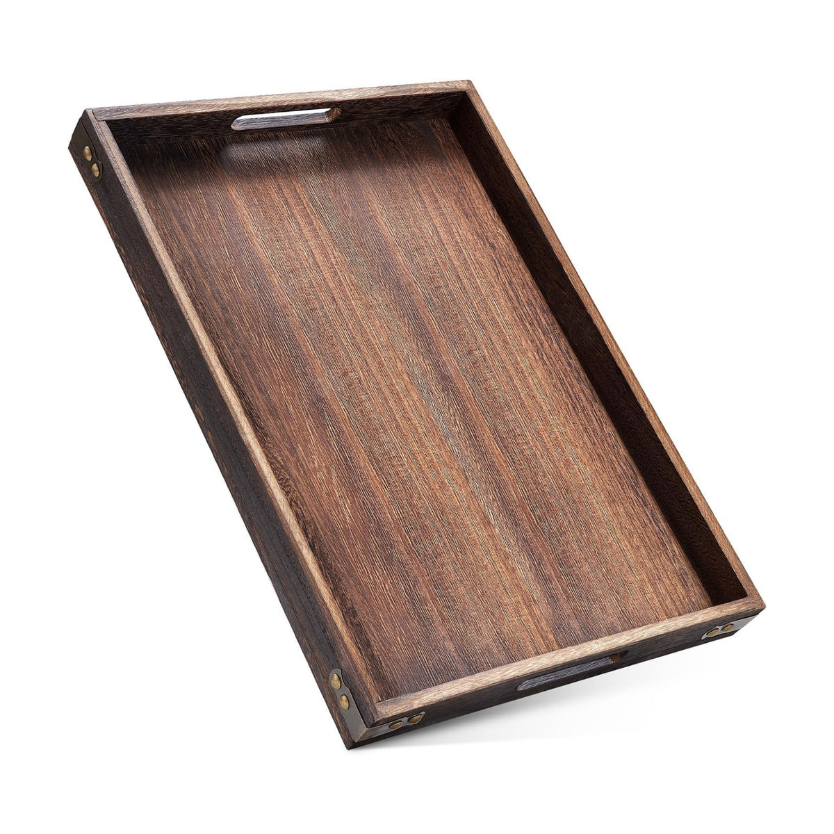 Wood Serving Tray - 17In Large Serving Tray with Handles | Decorative Tray