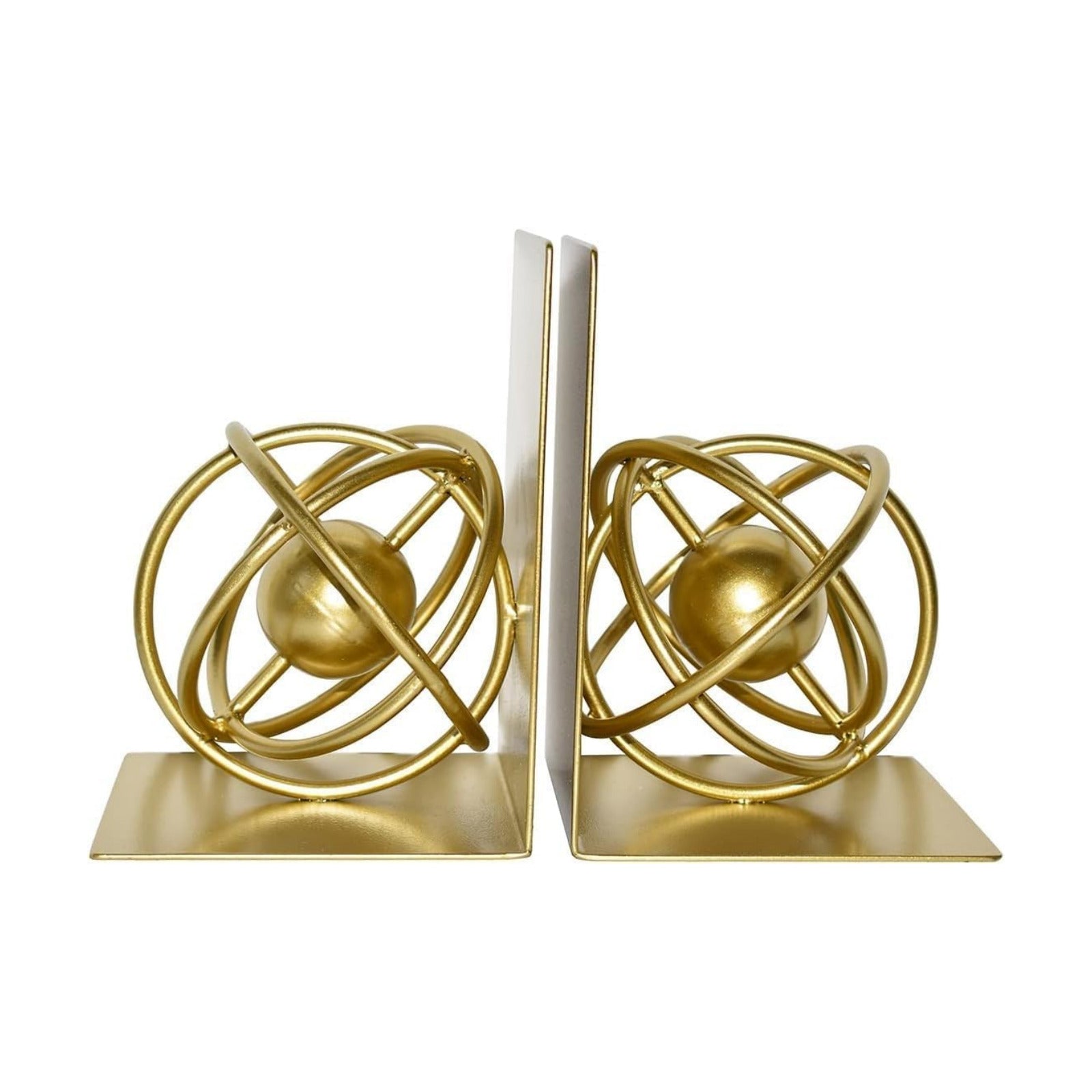 Metal Bookends / Heavy Duty Book Ends for Heavy Books / Gold / Set of 2