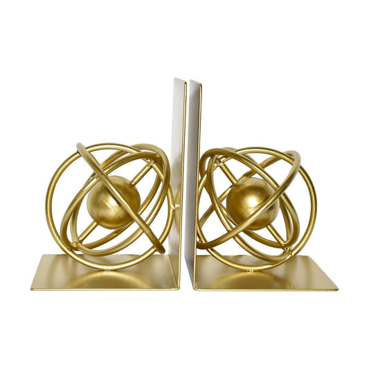 Metal Bookends / Heavy Duty Book Ends for Heavy Books / Gold / Set of 2