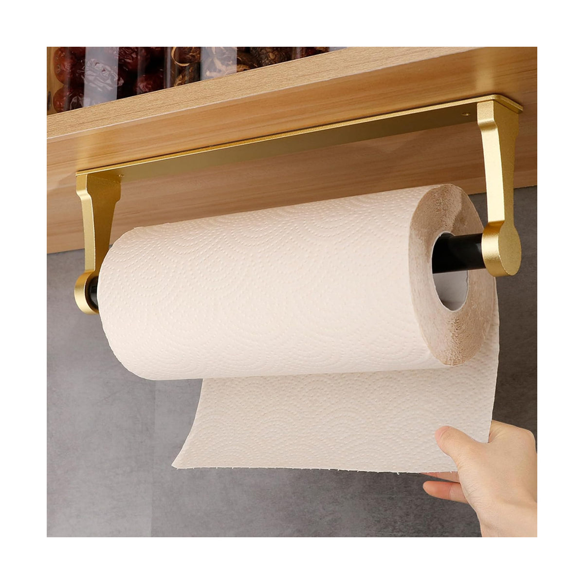 MONEER Paper Towel Holder Under Cabinet, Paper Towel Holder, Aluminum Alloy Kitchen Towel Holders, Self Adhesive