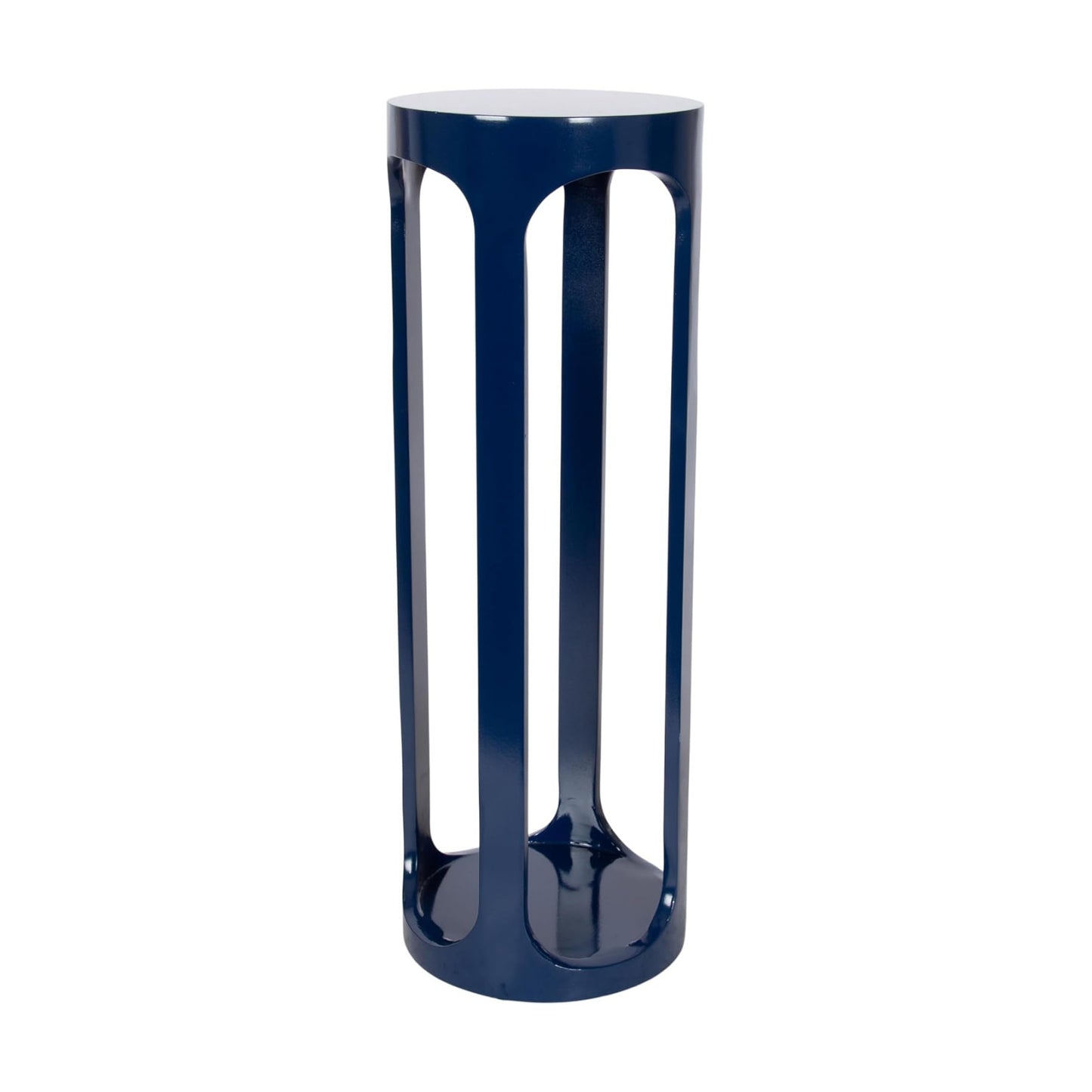 Dahl Modern Wooden Round Drink Table / Navy Blue / 8 x 8 x 23