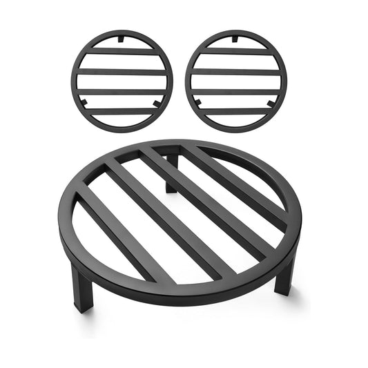 3 Pack 10.2 Inch Metal Plant Stands Outdoor Indoor Pot Riser,Black | 240 LBS Capacity,Short and Low-Profile,Rugged and