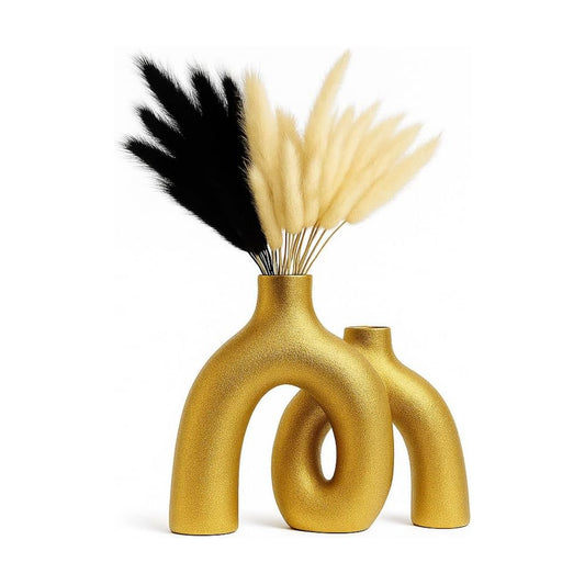 Ceramic Vase Set / Gold
