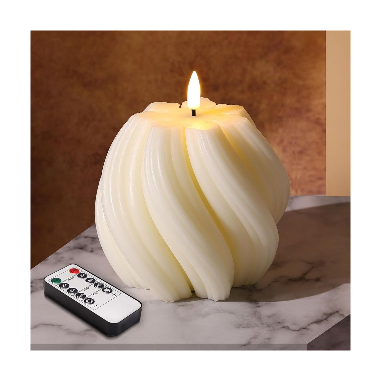 Swirl Flameless Candles / Cream White