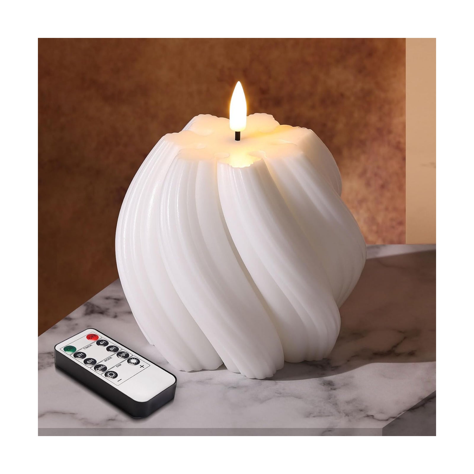 Swirl Flameless Candles / White