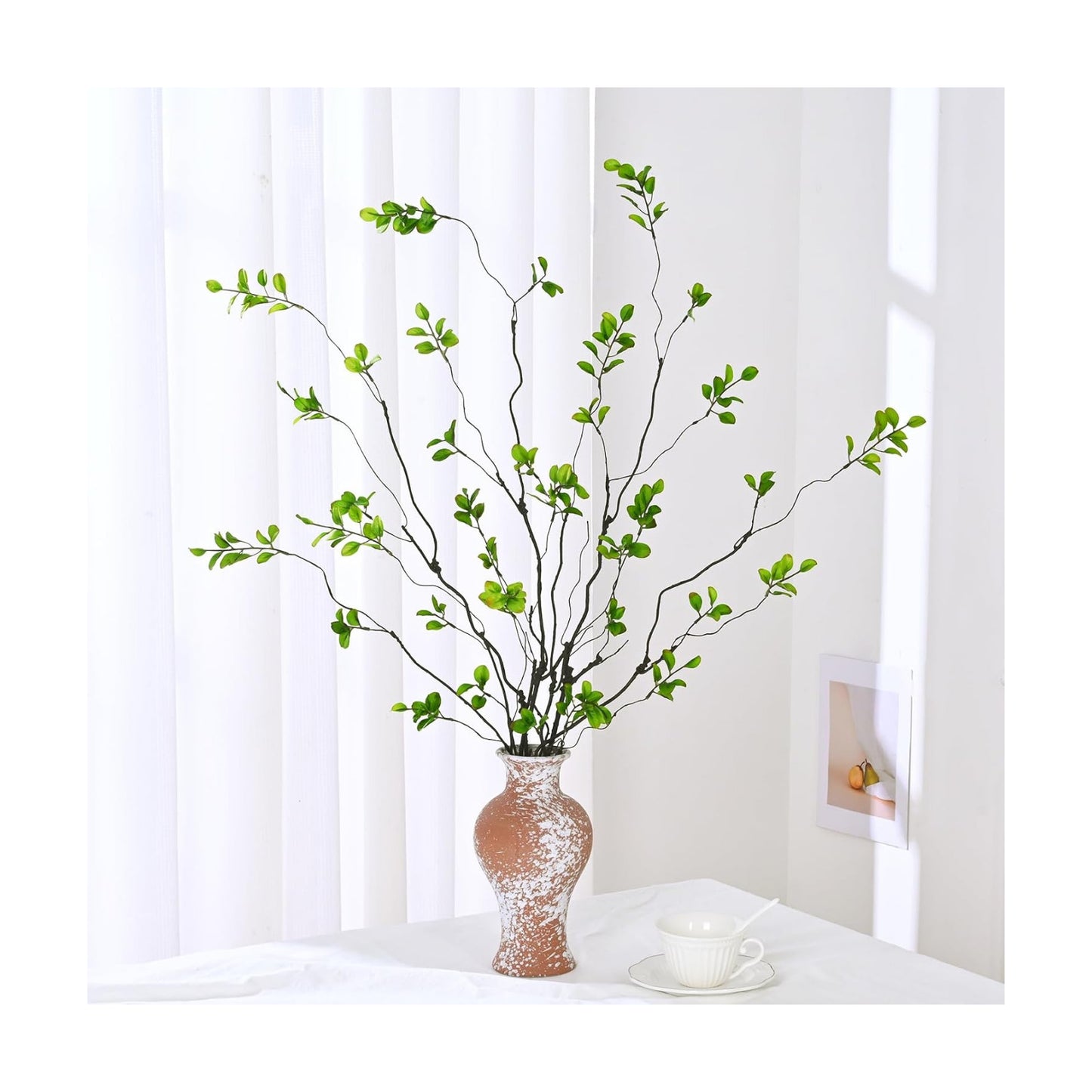 Artificial Ficus Branches for Vase / Green / 47 Inch / Set of 4