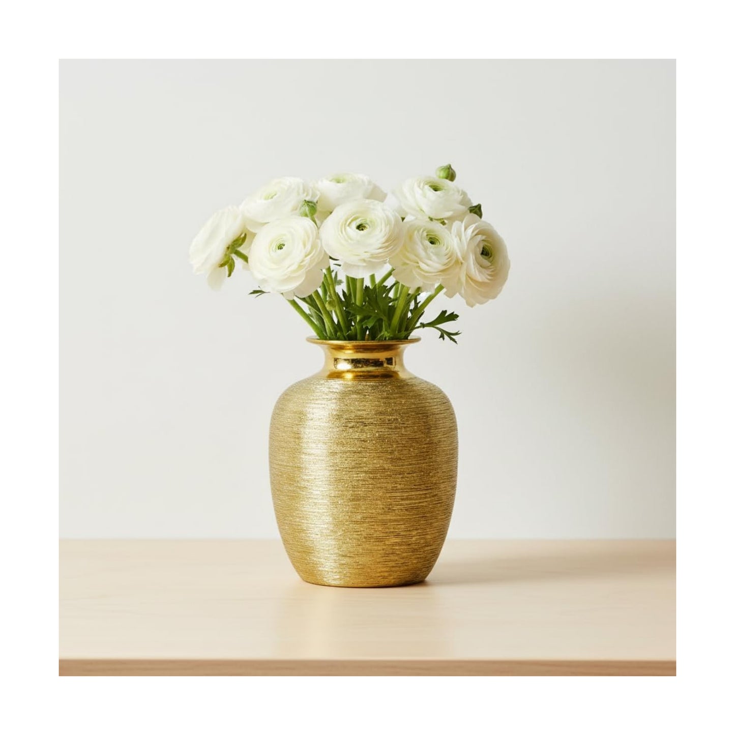 Ceramic Vase / Modern Flower Vase for Centerpiece / Gold / 7 Inch