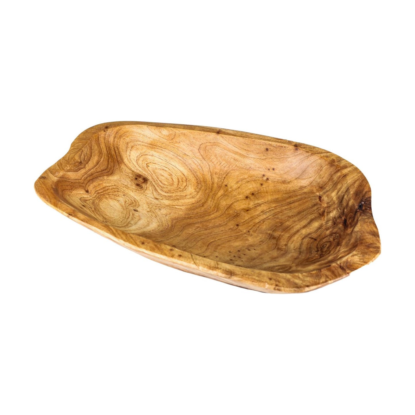 Wenrulgar11" Wooden Decorative Dough Fruit Key Candle Holder Bowl Handmade Serving Tray / Natural