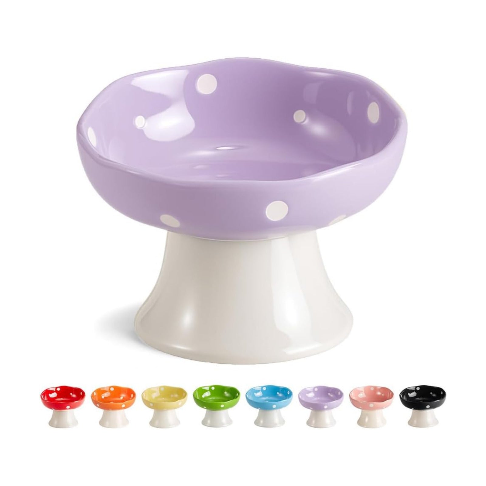 Elevated Ceramic Bowl for Cats / Purple