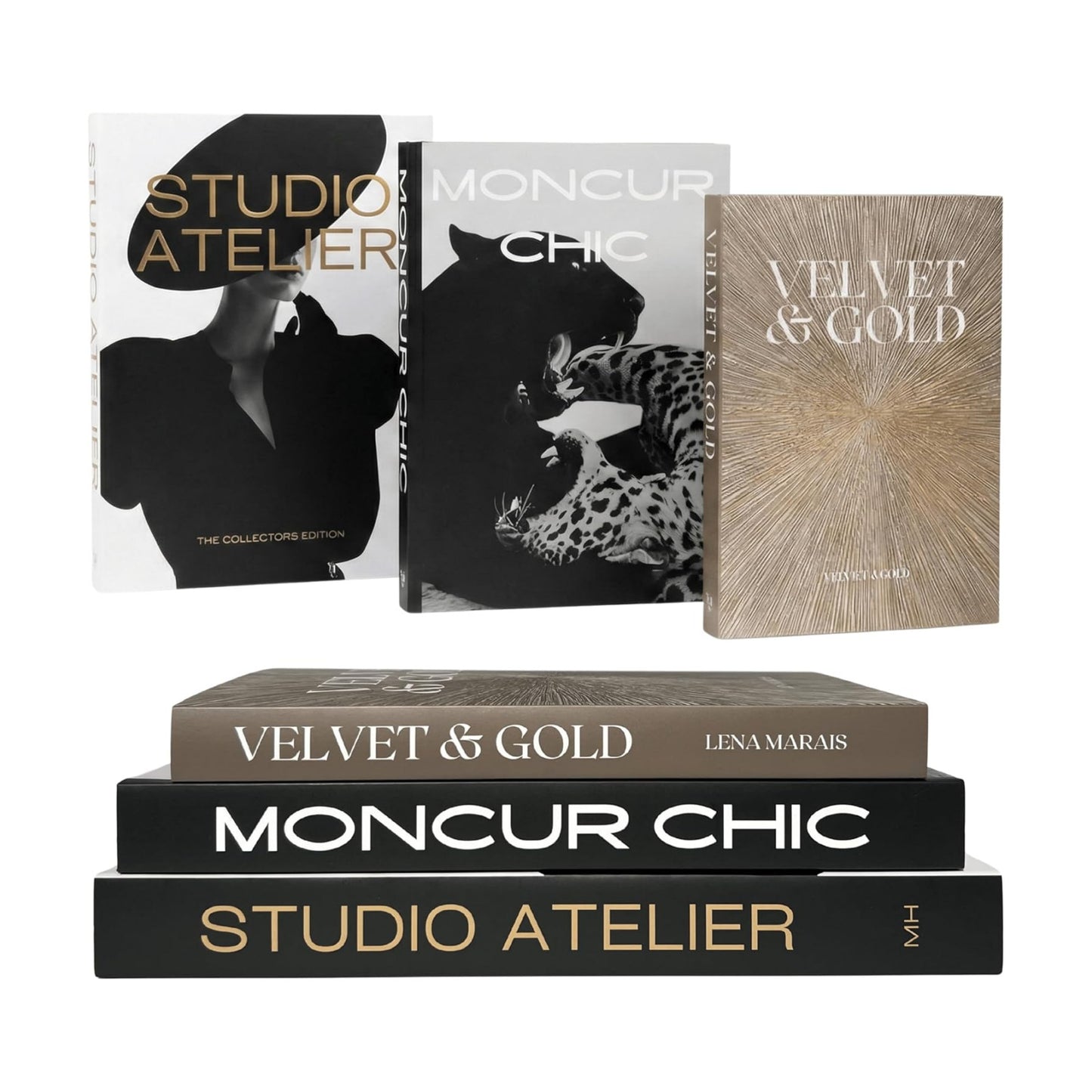 Faux Books for Modern Home Decoration / Black and White / Set of 3