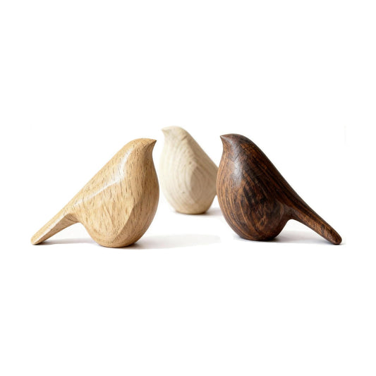 Small Bird Sculptures & Animal Statues / Mixed / Natural / 4.1 Inch / Set of 3