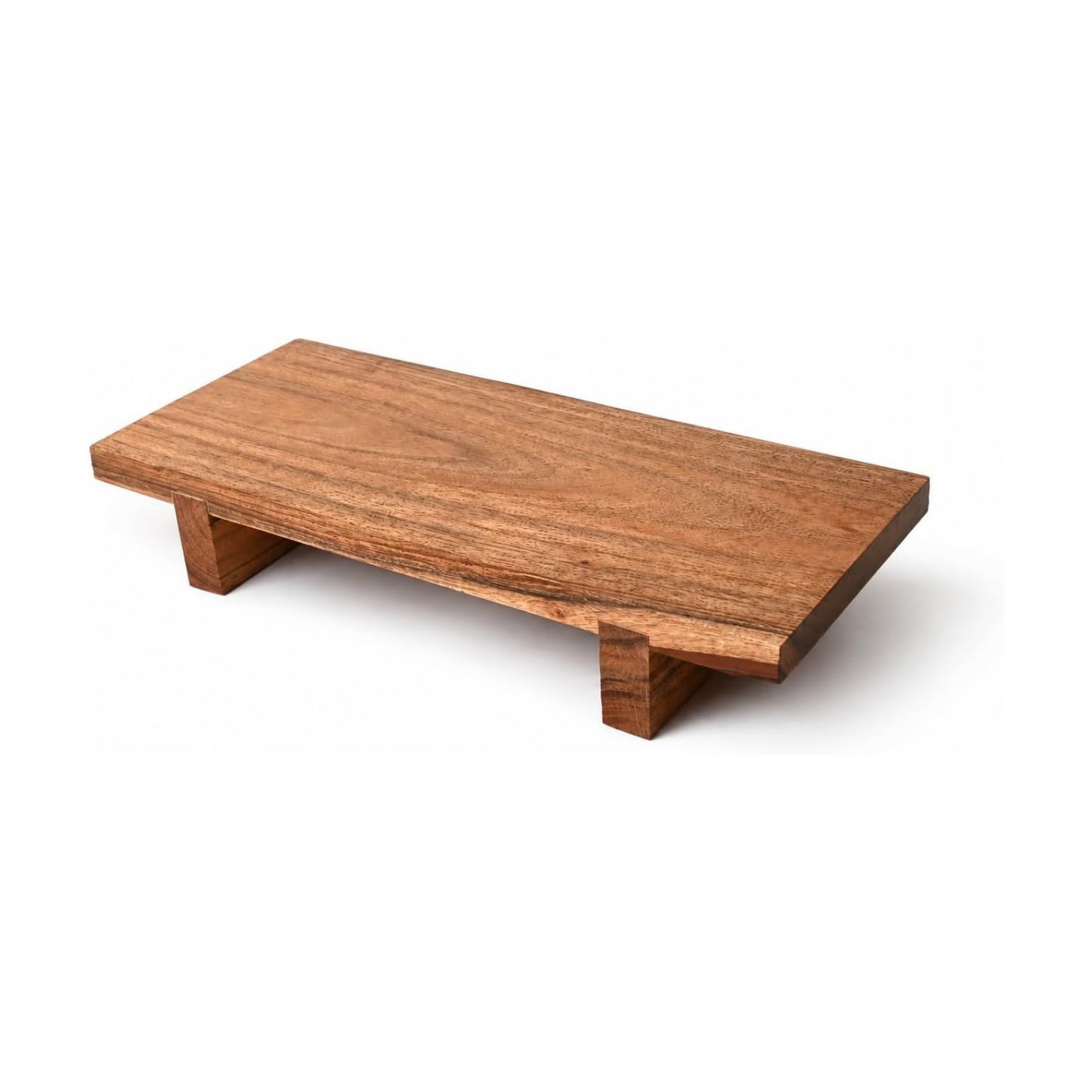 Wood Tray Pedestal Stand Farmhouse Bathroom Decor Decorative Wooden Riser Kitchen Soap Dish Holder