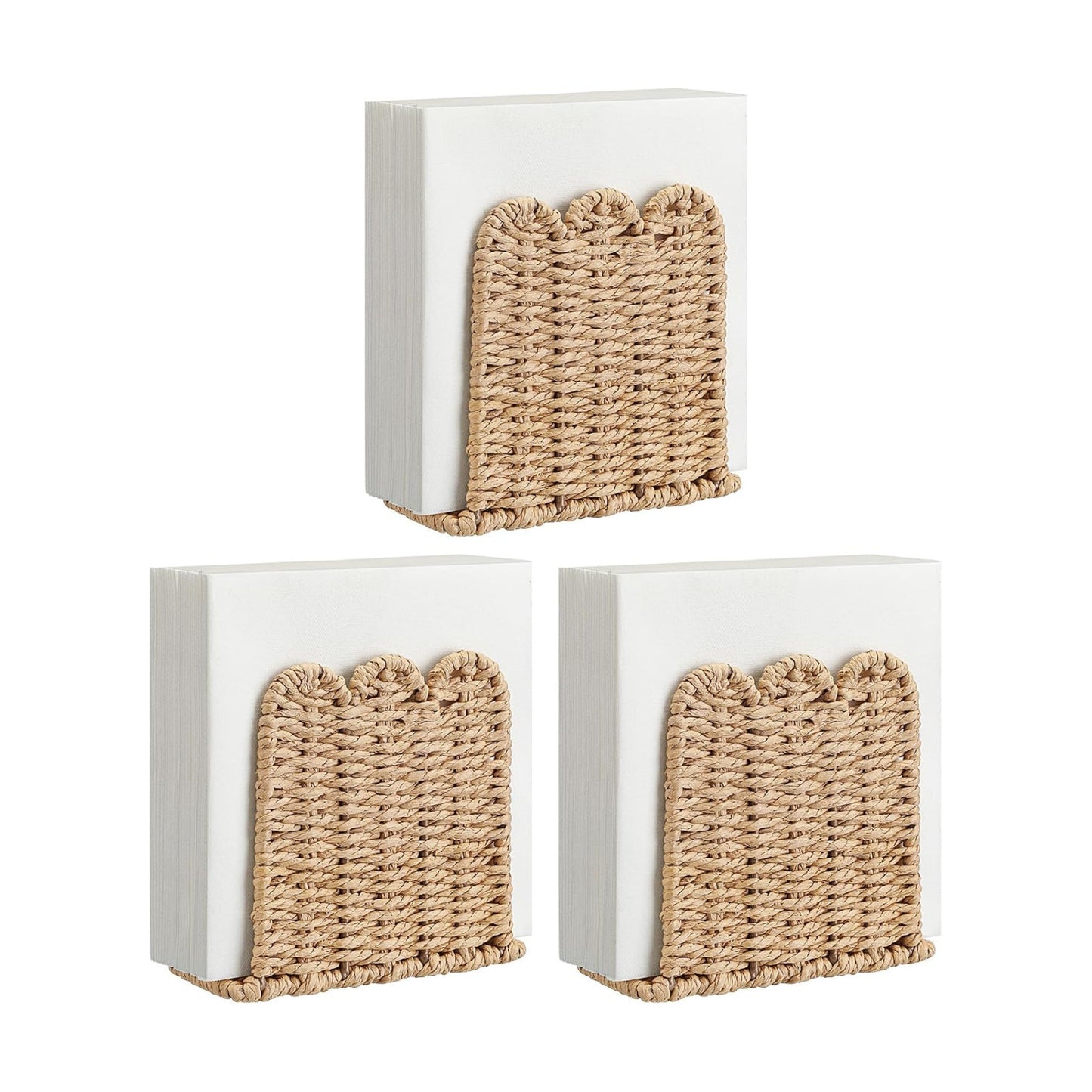 Scalloped Napkin Holders / Set of 3